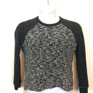 Lou & Gray Baseball Jersey Style Raglan Sweater Size M